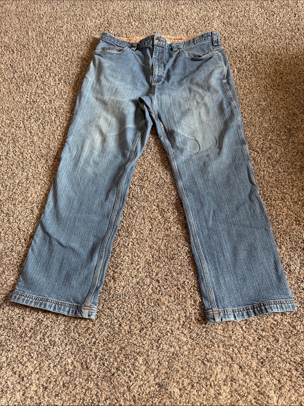 Duluth Trading Co Flex Ballroom Men's Blue Denim Jeans Size 38x30 See Flaw